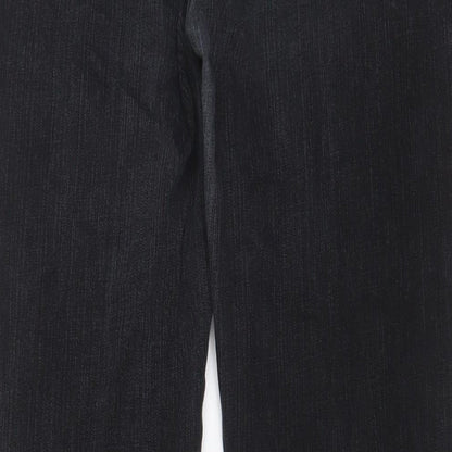 Oasis Womens Grey Cotton Bootcut Jeans Size 32 in L30 in Regular Zip