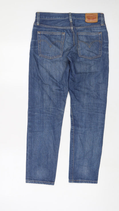 Levi's Womens Blue Cotton Straight Jeans Size 24 in L32 in Regular Zip