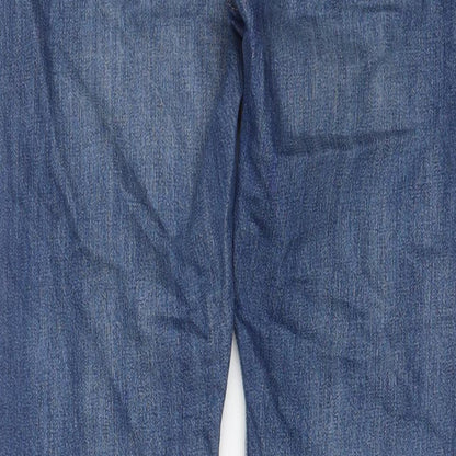 Levi's Womens Blue Cotton Straight Jeans Size 24 in L32 in Regular Zip