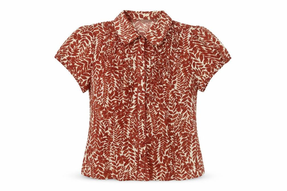 Womens UK Size 14 Mia Moda Brown Basic Blouse
