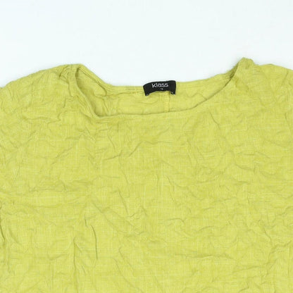 Womens UK Size 10 Klass Yellow Basic Blouse