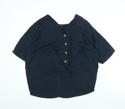 Womens UK Size 10 ESMARA Blue Basic Blouse