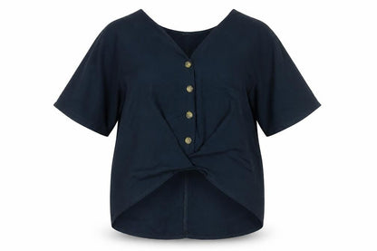 Womens UK Size 10 ESMARA Blue Basic Blouse