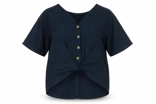 Womens UK Size 10 ESMARA Blue Basic Blouse