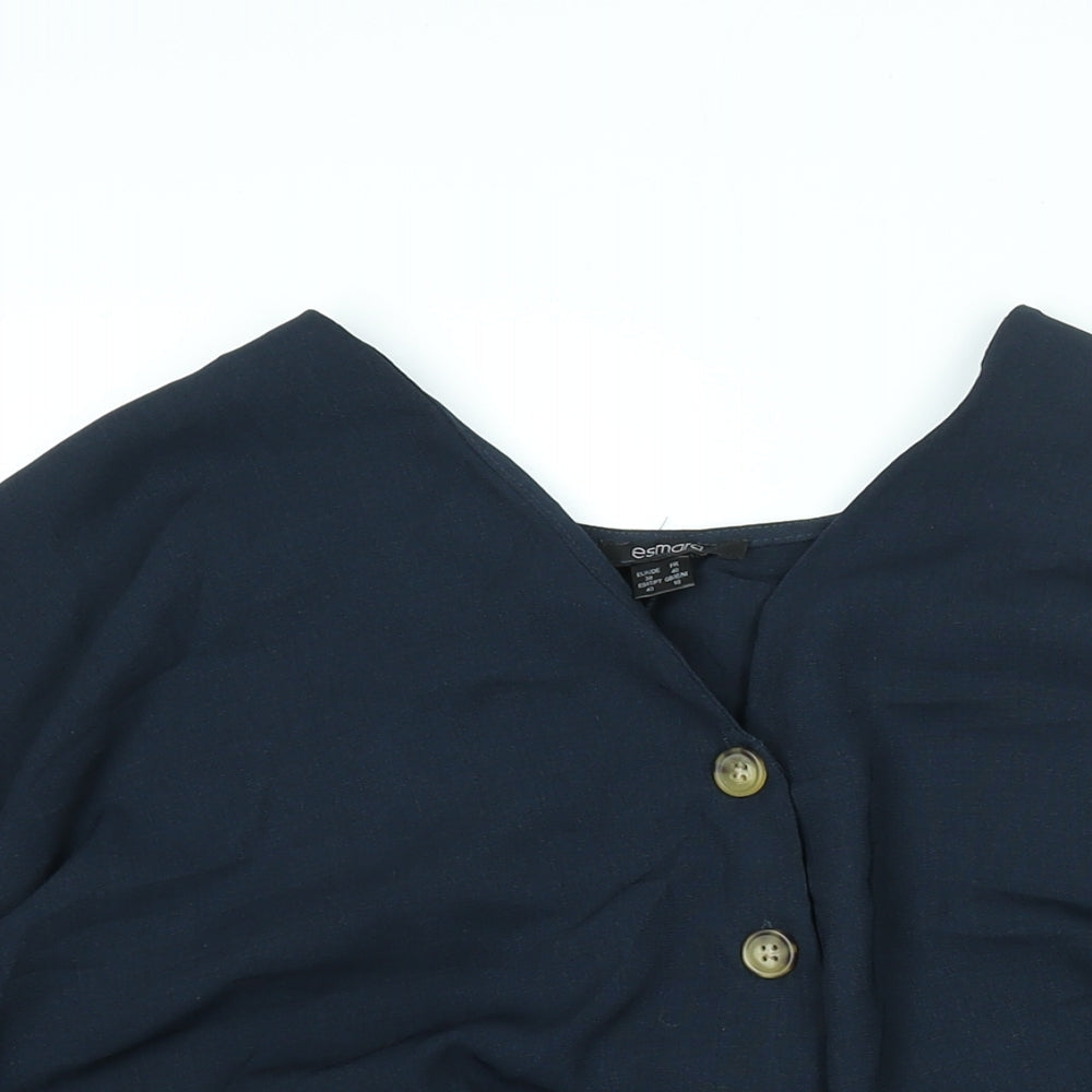 Womens UK Size 10 ESMARA Blue Basic Blouse