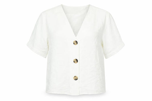 Womens UK Size 12 Apricot White Basic Blouse