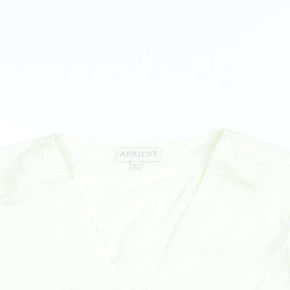 Womens UK Size 12 Apricot White Basic Blouse
