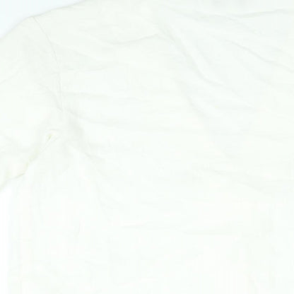 Womens UK Size 12 Apricot White Basic Blouse