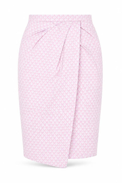 Closet Womens Pink Geometric Cotton Straight & Pencil Skirt Size 8 Zip