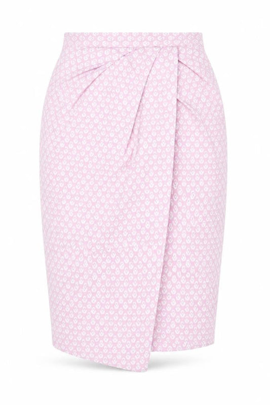 Closet Womens Pink Geometric Cotton Straight & Pencil Skirt Size 8 Zip