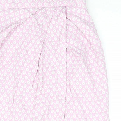 Closet Womens Pink Geometric Cotton Straight & Pencil Skirt Size 8 Zip