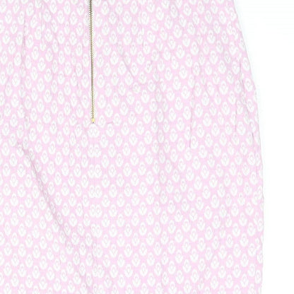 Closet Womens Pink Geometric Cotton Straight & Pencil Skirt Size 8 Zip
