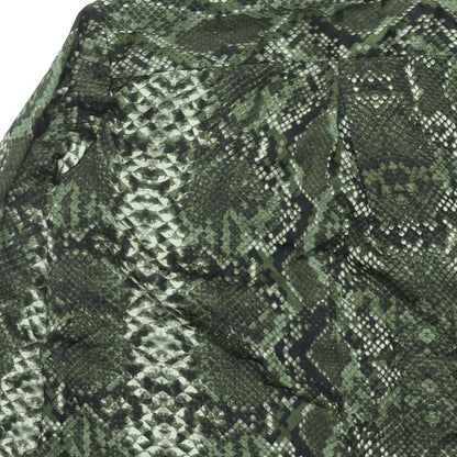 H&M Womens Green Animal Print Polyester Shirt Dress Size 16 Collared Button - Snakeskin Print