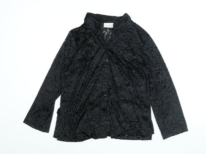 Womens UK Size 18 Sara Neal Black Basic Button-Up