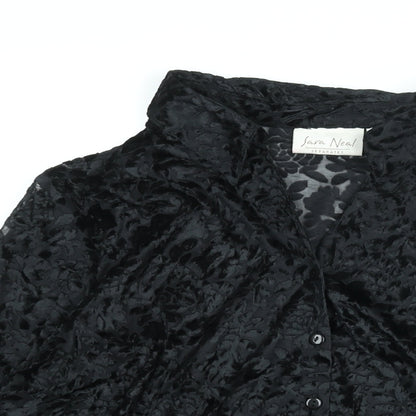 Womens UK Size 18 Sara Neal Black Basic Button-Up
