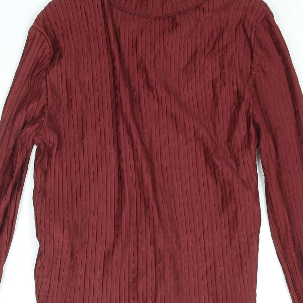 Womens UK Size S Zara Red Basic Button-Up