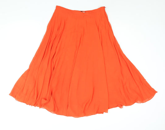 New Look Womens Red Polyester Pleated Skirt Size 10 Zip