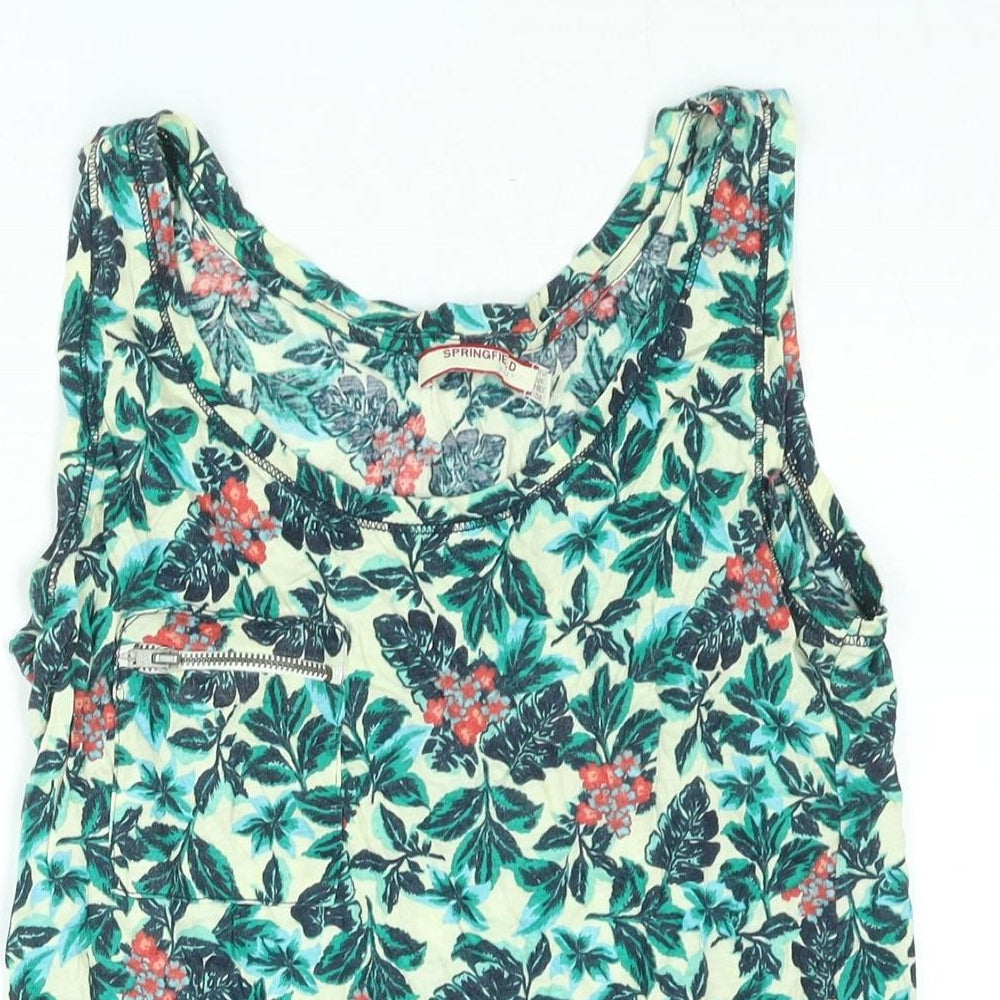 Springfield Womens Multicoloured Floral Polyester Camisole Blouse Size S Scoop Neck