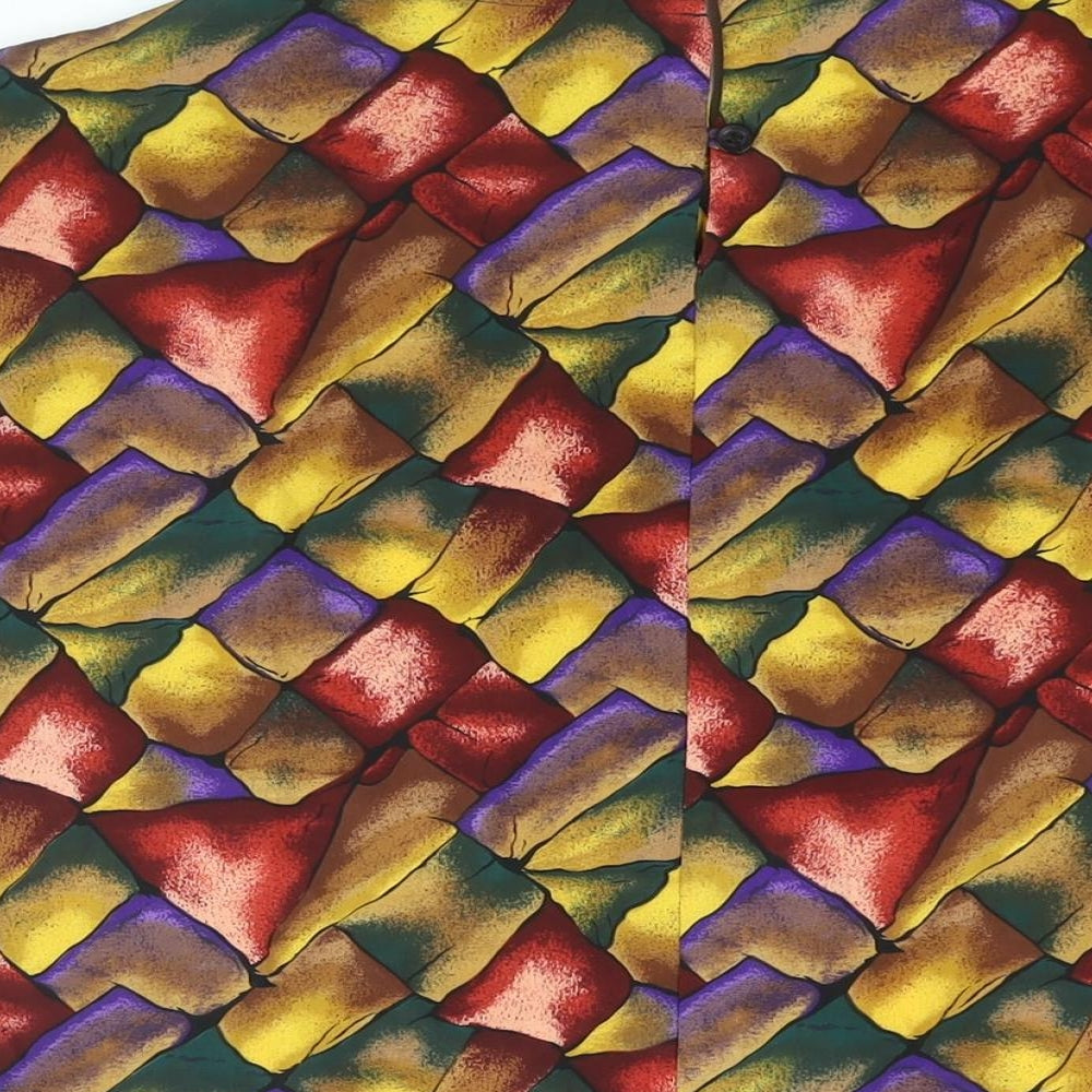 Che Studio Womens Multicoloured Geometric Polyester Basic Blouse Size M Round Neck
