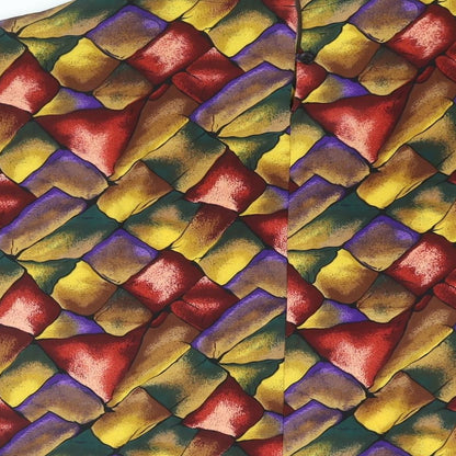 Che Studio Womens Multicoloured Geometric Polyester Basic Blouse Size M Round Neck