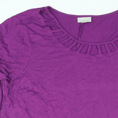 Zim & Zoe Womens Purple Viscose T-Shirt Dress Size 20 Scoop Neck Pullover