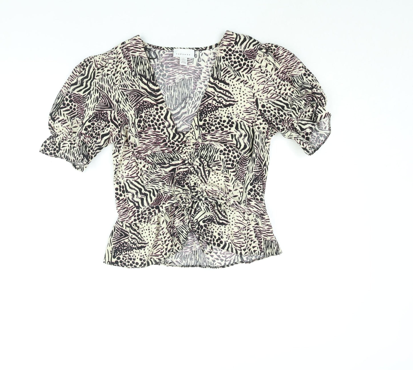 Womens UK Size 8 Topshop Multicoloured Basic Blouse