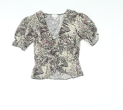 Womens UK Size 8 Topshop Multicoloured Basic Blouse