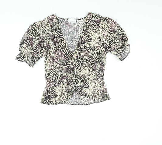 Womens UK Size 8 Topshop Multicoloured Basic Blouse