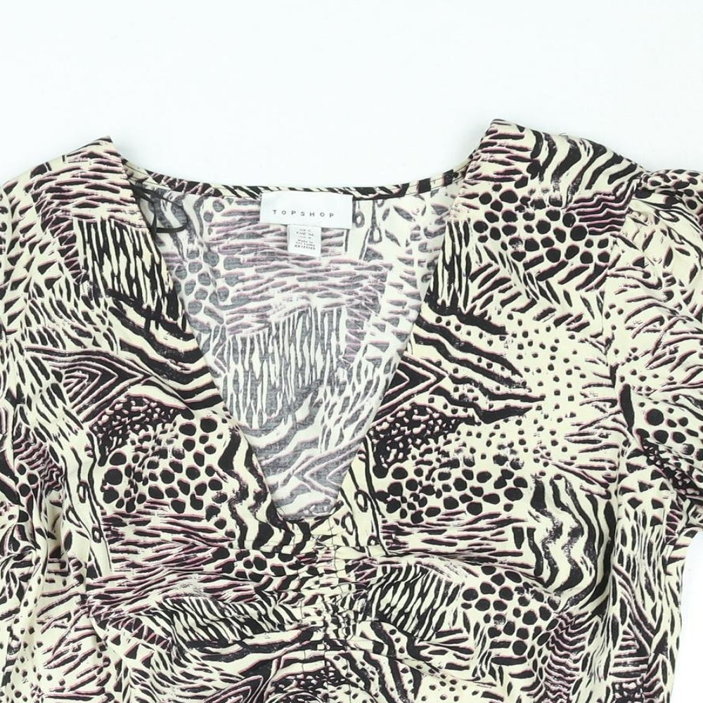 Womens UK Size 8 Topshop Multicoloured Basic Blouse