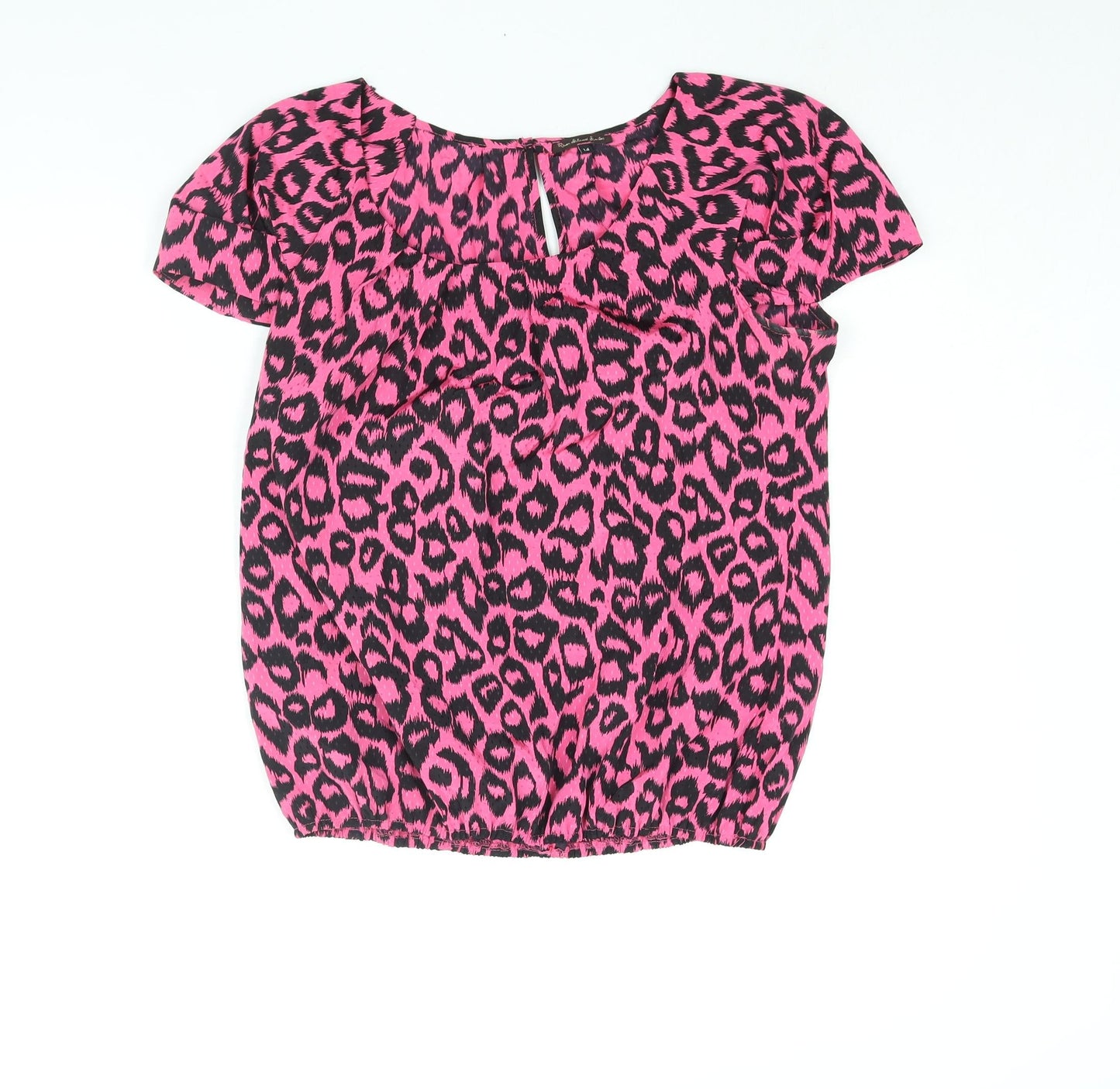 Womens UK Size 14 River Island Pink Basic Blouse