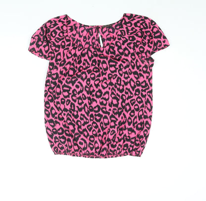 Womens UK Size 14 River Island Pink Basic Blouse