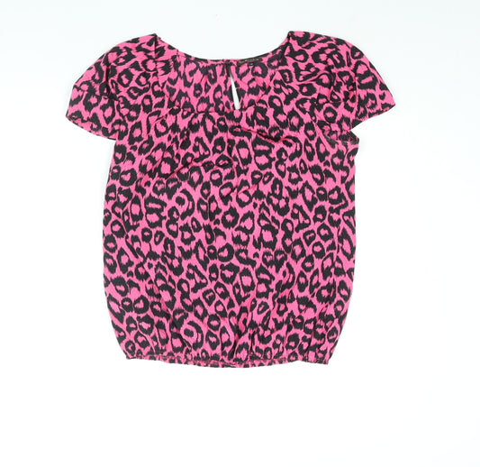 Womens UK Size 14 River Island Pink Basic Blouse