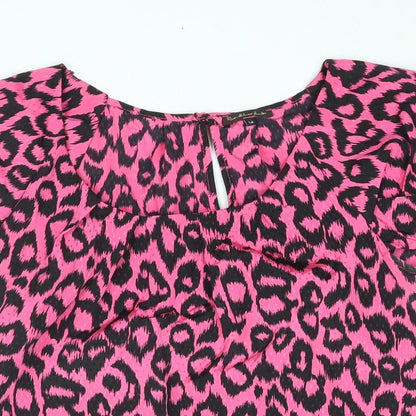 Womens UK Size 14 River Island Pink Basic Blouse
