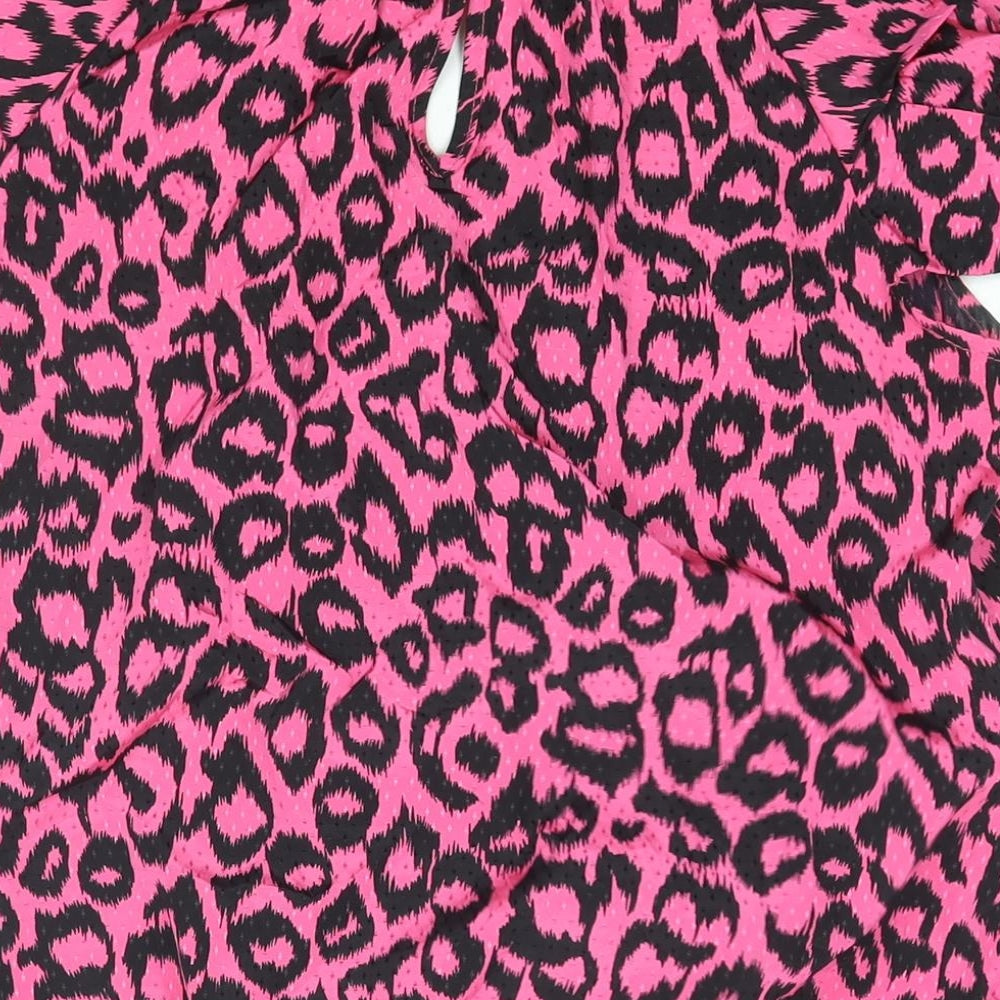 Womens UK Size 14 River Island Pink Basic Blouse