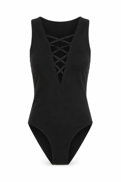 Womens UK Size 6 Topshop One-Piece Black Bodysuit