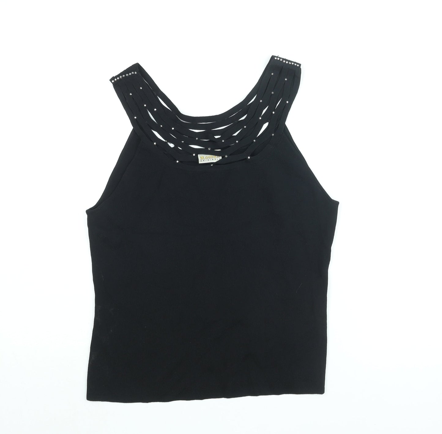 Womens UK Size M Roman Black Vest Jumper