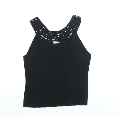 Womens UK Size M Roman Black Vest Jumper