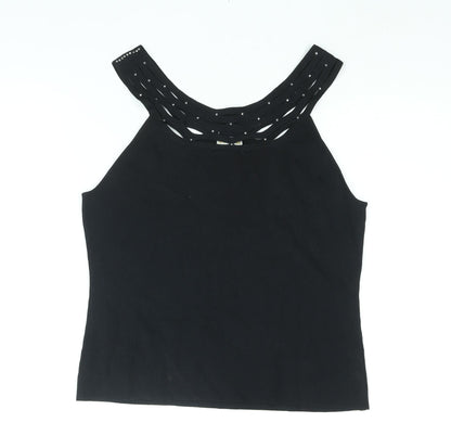 Womens UK Size M Roman Black Vest Jumper