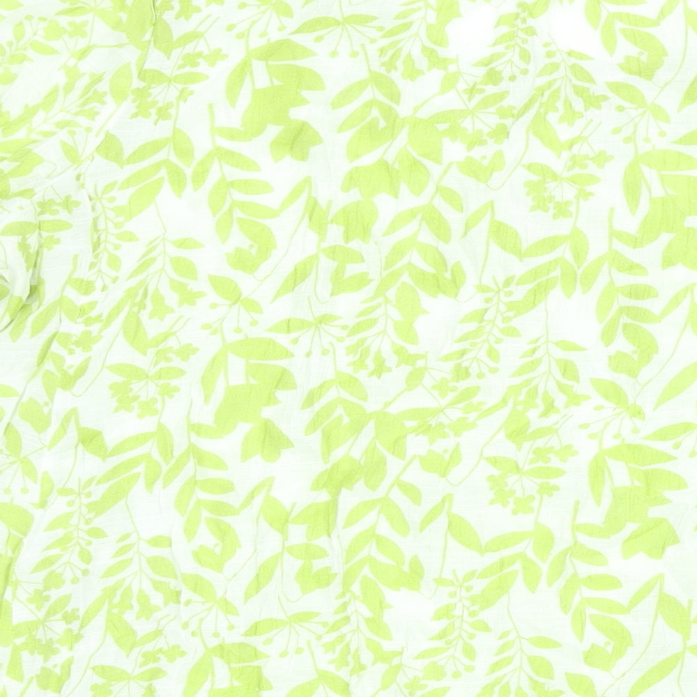 Klass Womens Green Floral Viscose A-Line Size XL Round Neck Pullover