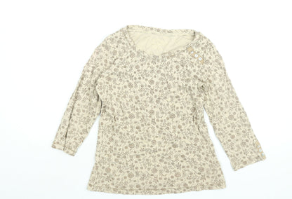 Womens UK Size S M&Co Beige Basic T-Shirt