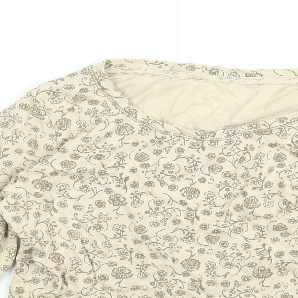 Womens UK Size S M&Co Beige Basic T-Shirt