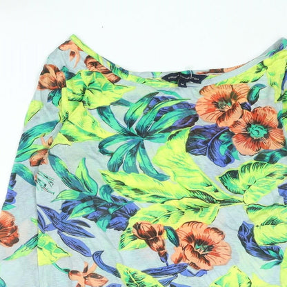 French Connection Womens Multicoloured Floral Polyester Basic Blouse Size M Boat Neck