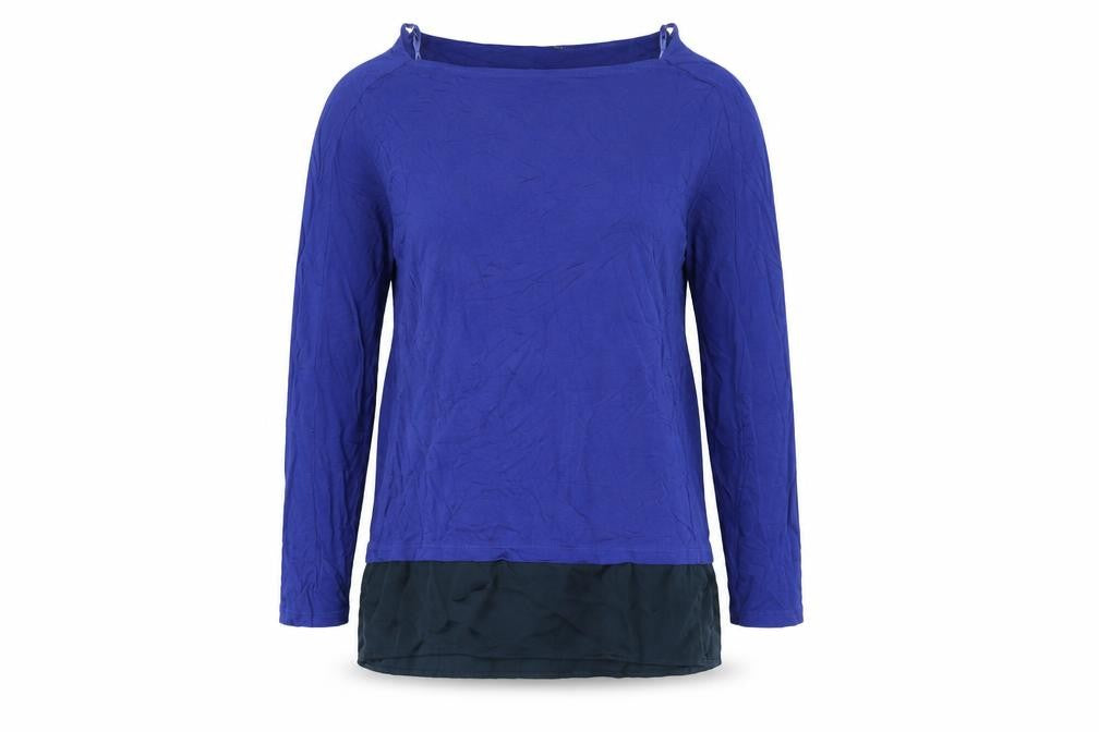 Marks & Spencer Womens Blue Viscose Basic Blouse Size 14 Square Neck
