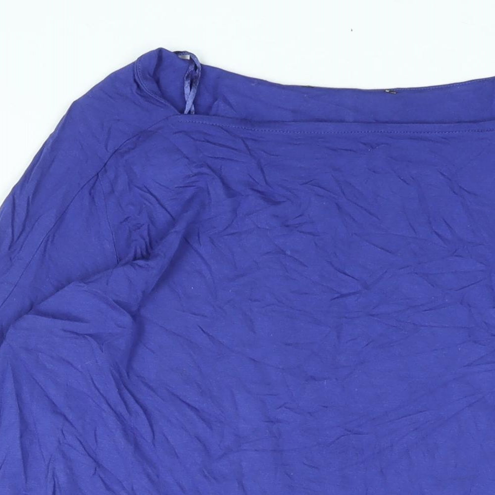 Womens UK Size 14 Marks and Blue Basic Blouse