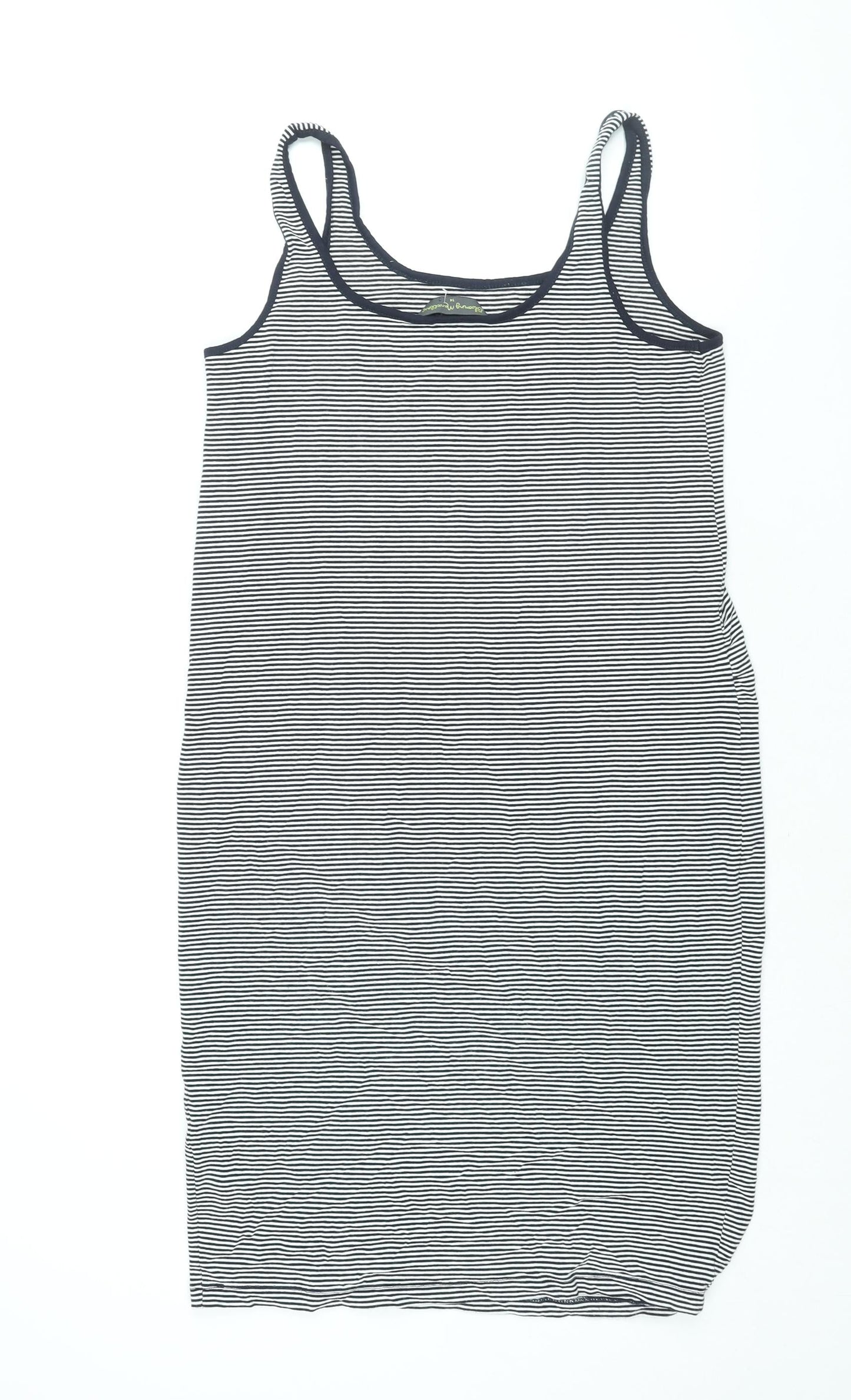 Blooming Marvellous Womens Blue Striped Viscose Tank Dress Size 14 Scoop Neck Pullover