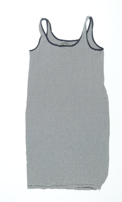 Blooming Marvellous Womens Blue Striped Viscose Tank Dress Size 14 Scoop Neck Pullover