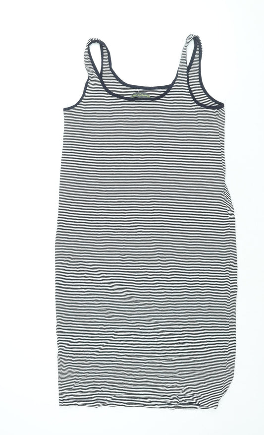 Blooming Marvellous Womens Blue Striped Viscose Tank Dress Size 14 Scoop Neck Pullover