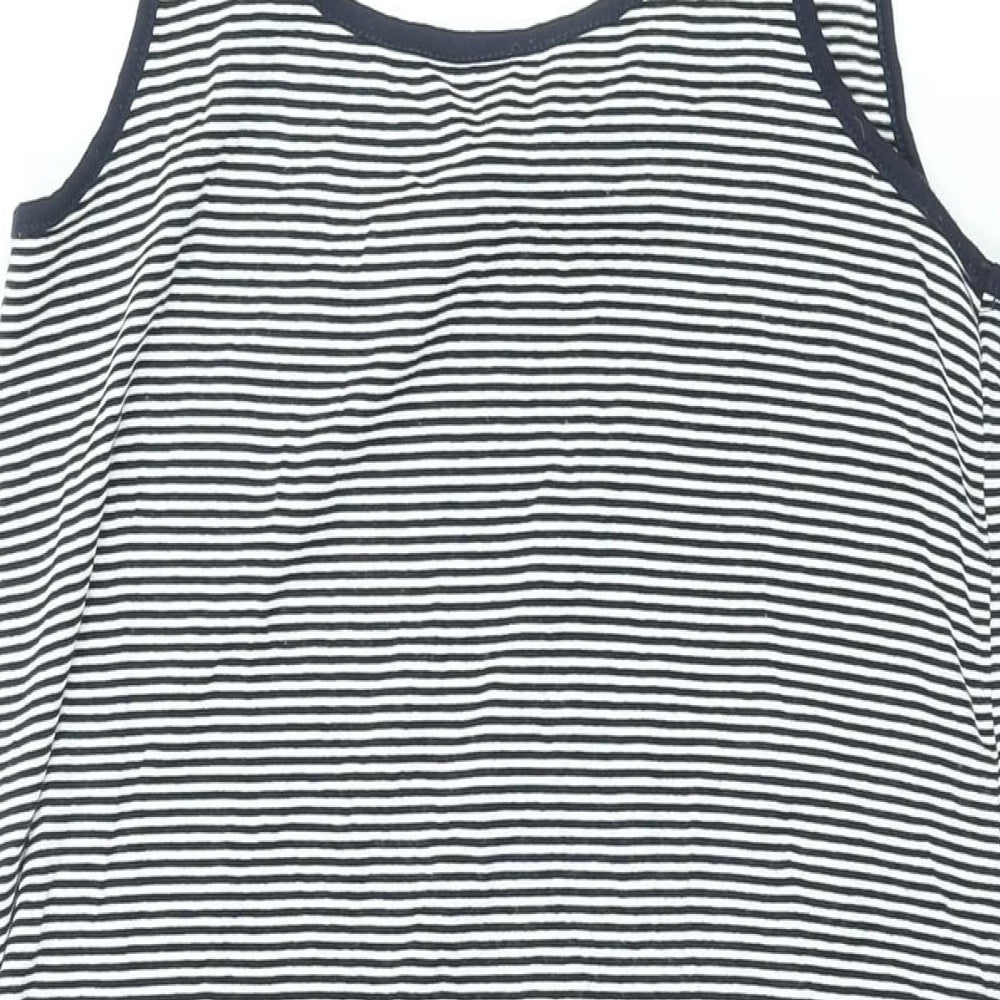 Blooming Marvellous Womens Blue Striped Viscose Tank Dress Size 14 Scoop Neck Pullover