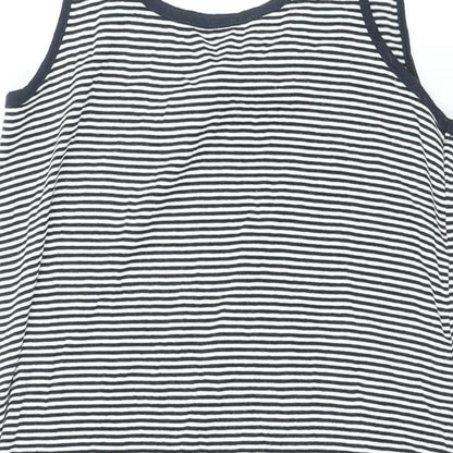 Blooming Marvellous Womens Blue Striped Viscose Tank Dress Size 14 Scoop Neck Pullover
