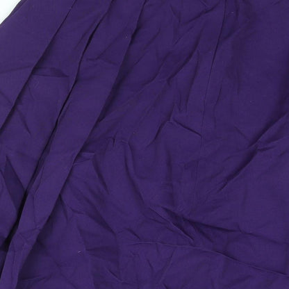 Yessica Womens Purple Polyester A-Line Skirt Size 16 Zip - Belted